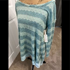 Blue Green Long Sleeve Sweater
